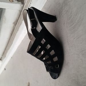 ERIC MICHAEL suede leather heeled sandals